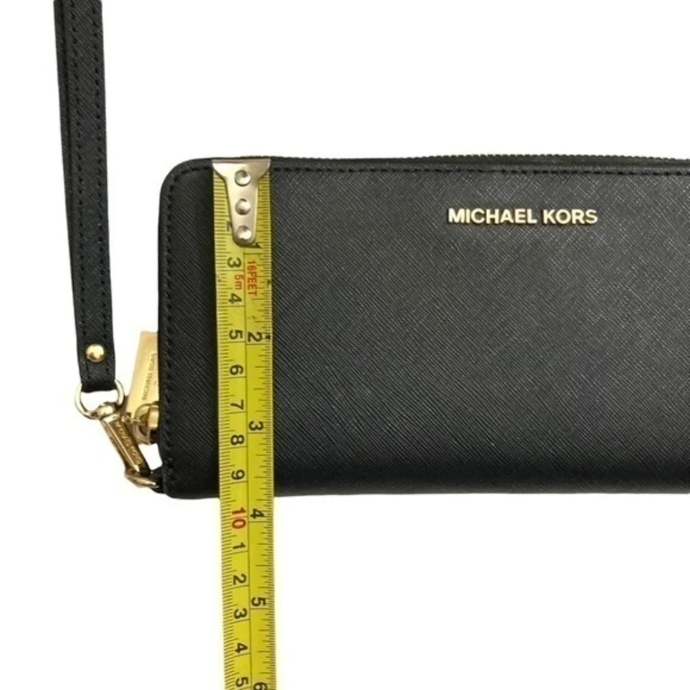 Michael kors black zipper clutch wallet wristlet